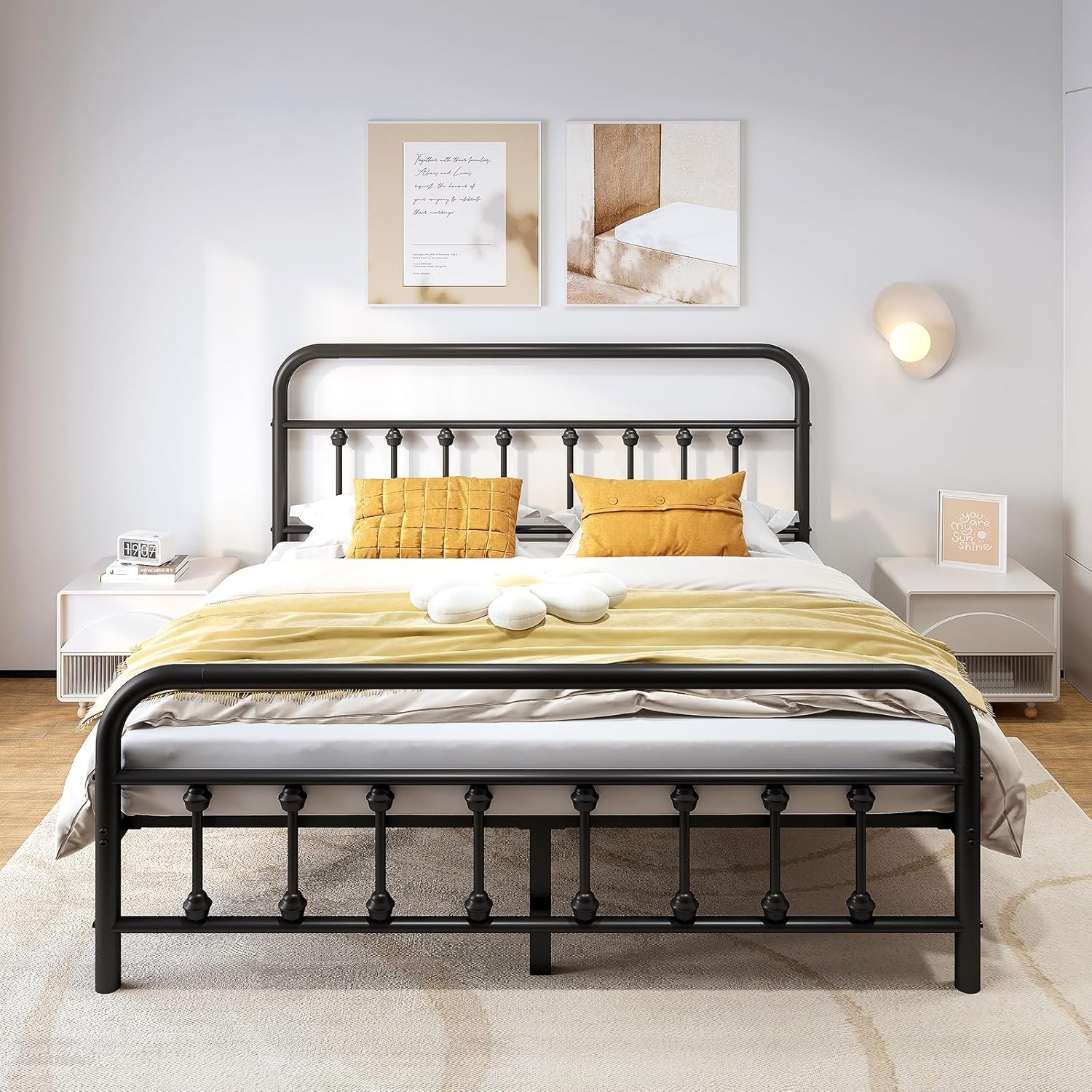 Metal Bed Frame,Full Size Bed Frame W/ Headboard,Structurally Stable Heavy Duty