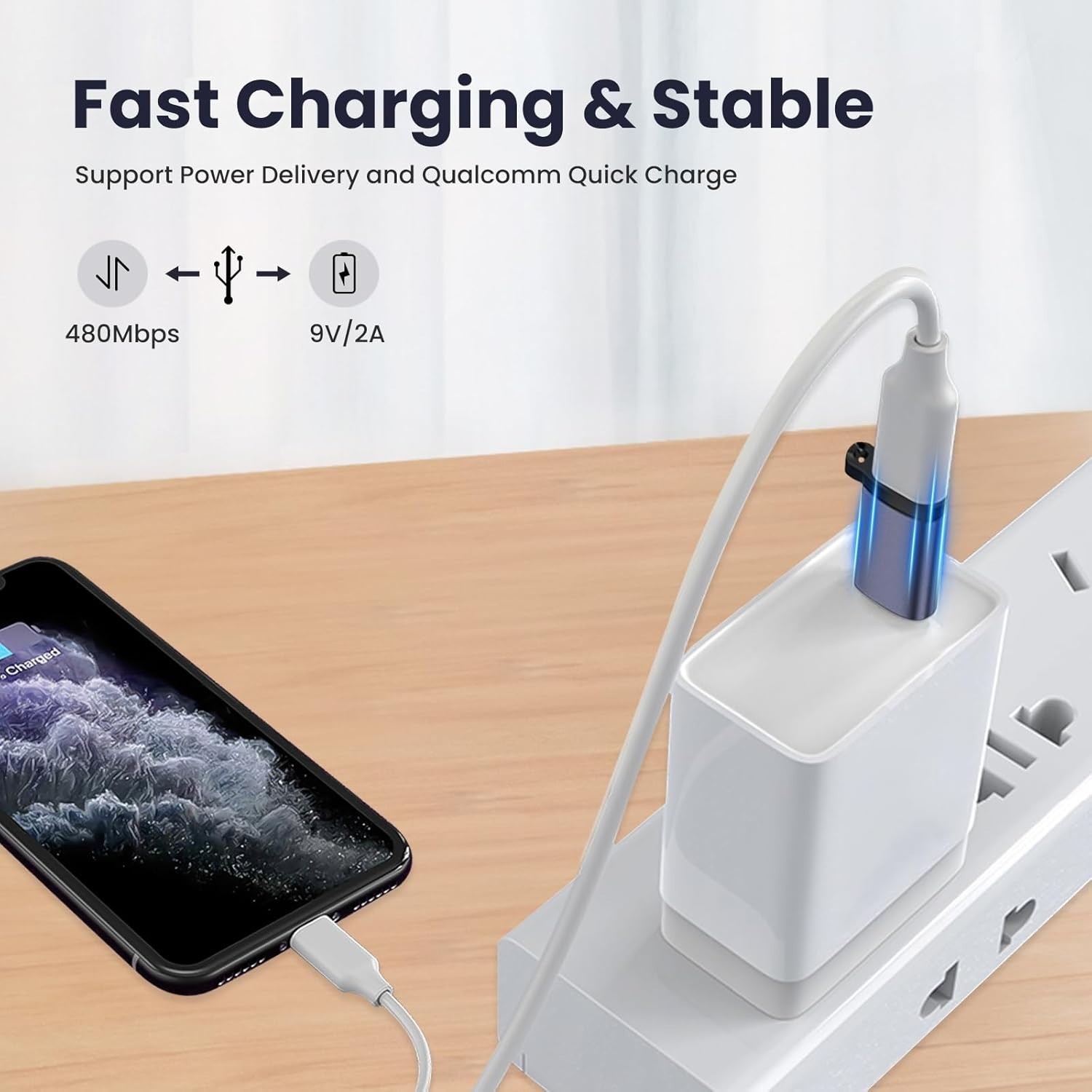 USB C to Micro USB Adapter 2 Pack Type C Female to Micro USB Male for Data Sync