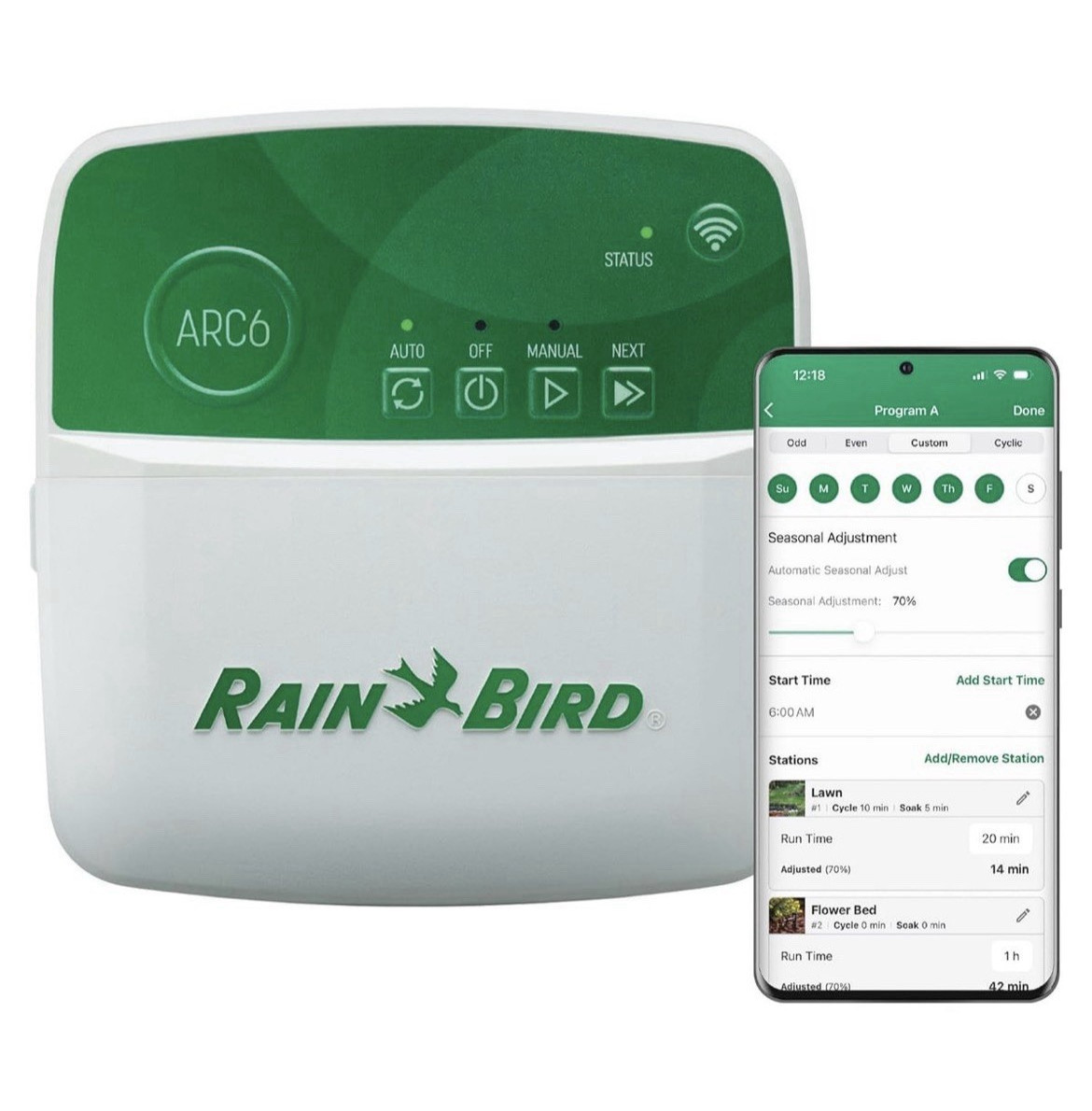 Rain Bird ARC6 App-Based Indoor Smart WiFi Irrigation Sprinkler Timer/Controller
