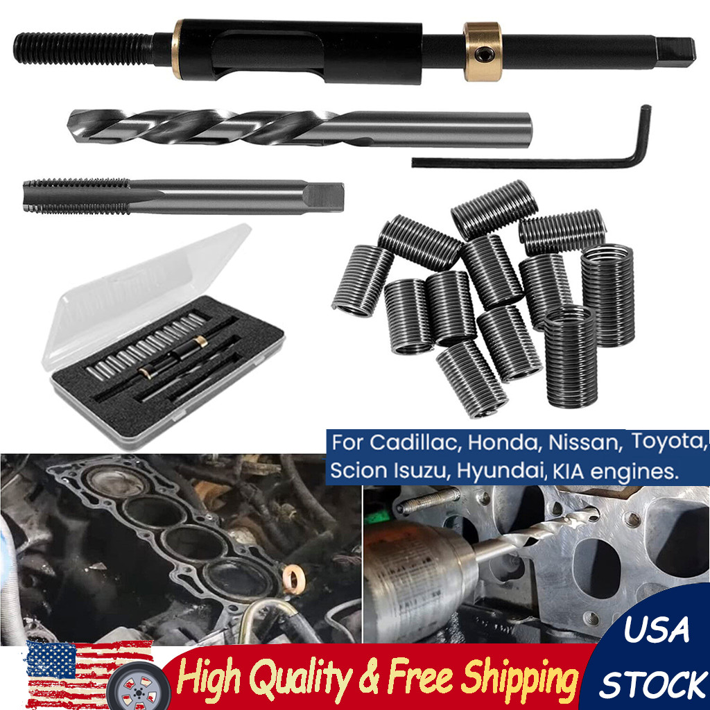 M11x1.5 Head Bolt Thread Repair Kit 35119S Fits for Cadillac Honda Nissan Toyota