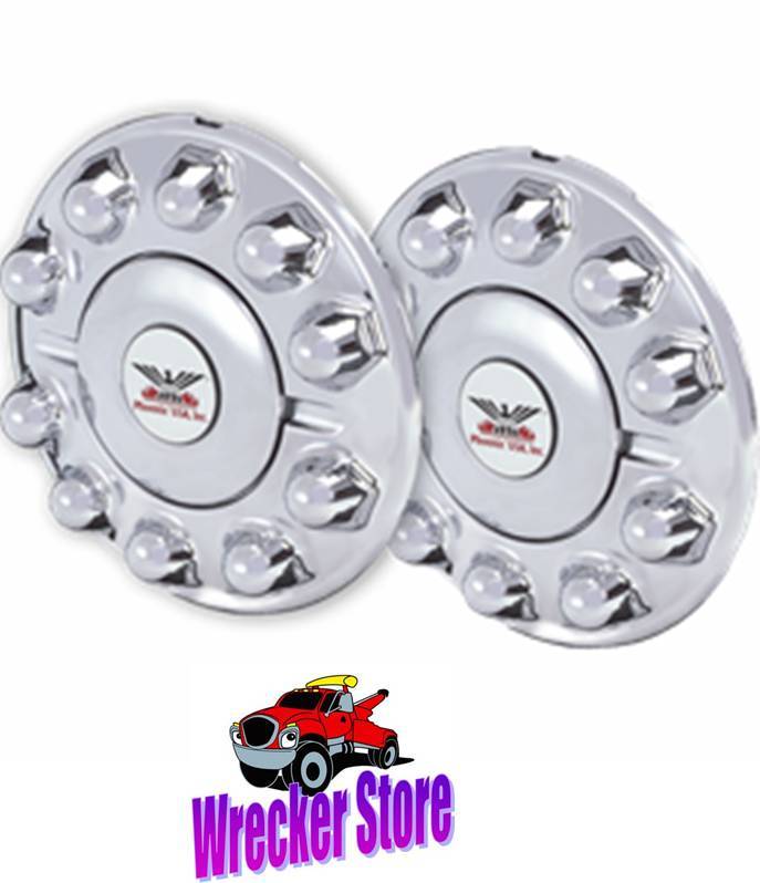 Front Hub Cover Kit, 19.5 or 22.5 Wheels with 10 Lug 285MM BC Hub Pilot