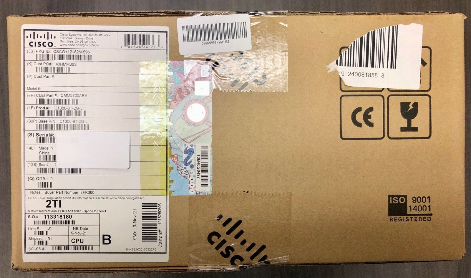 Cisco C1000-8T-2G-L Catalyst 1000 Series 8-Port Switch