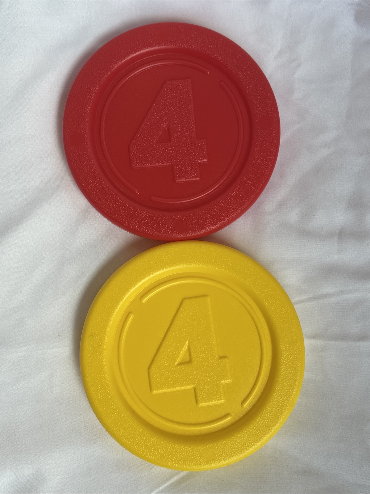 Connect 4 jumbo huge replacement Game Pieces red yellow parts lot of 2 large