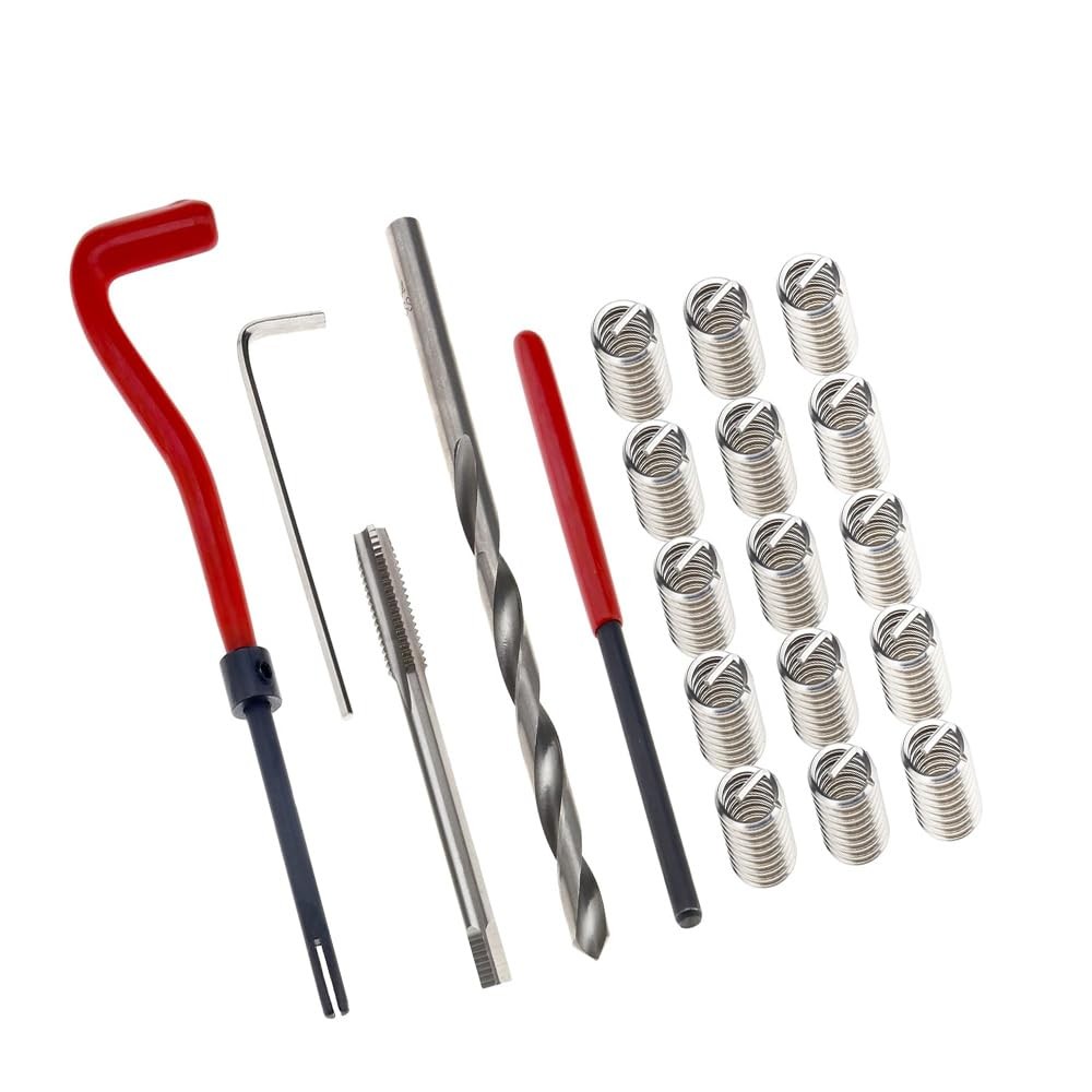 20Pcs M10X1.5mm Thread Repair Kit  Helicoil Insertion Tool for Stripped Threads