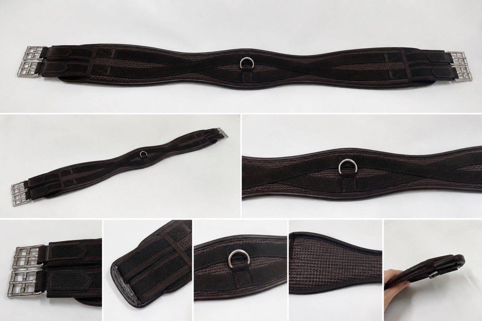 45in Western Horse Cinch Girth Brown Contoured Double Roller Buckle Tack