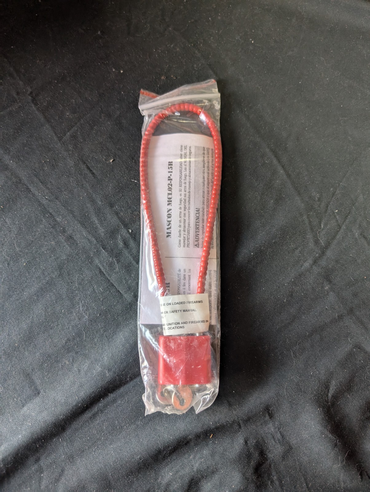 Mascon MCL02-P-15R Firearms Lock with 2 keys Instructions New Red