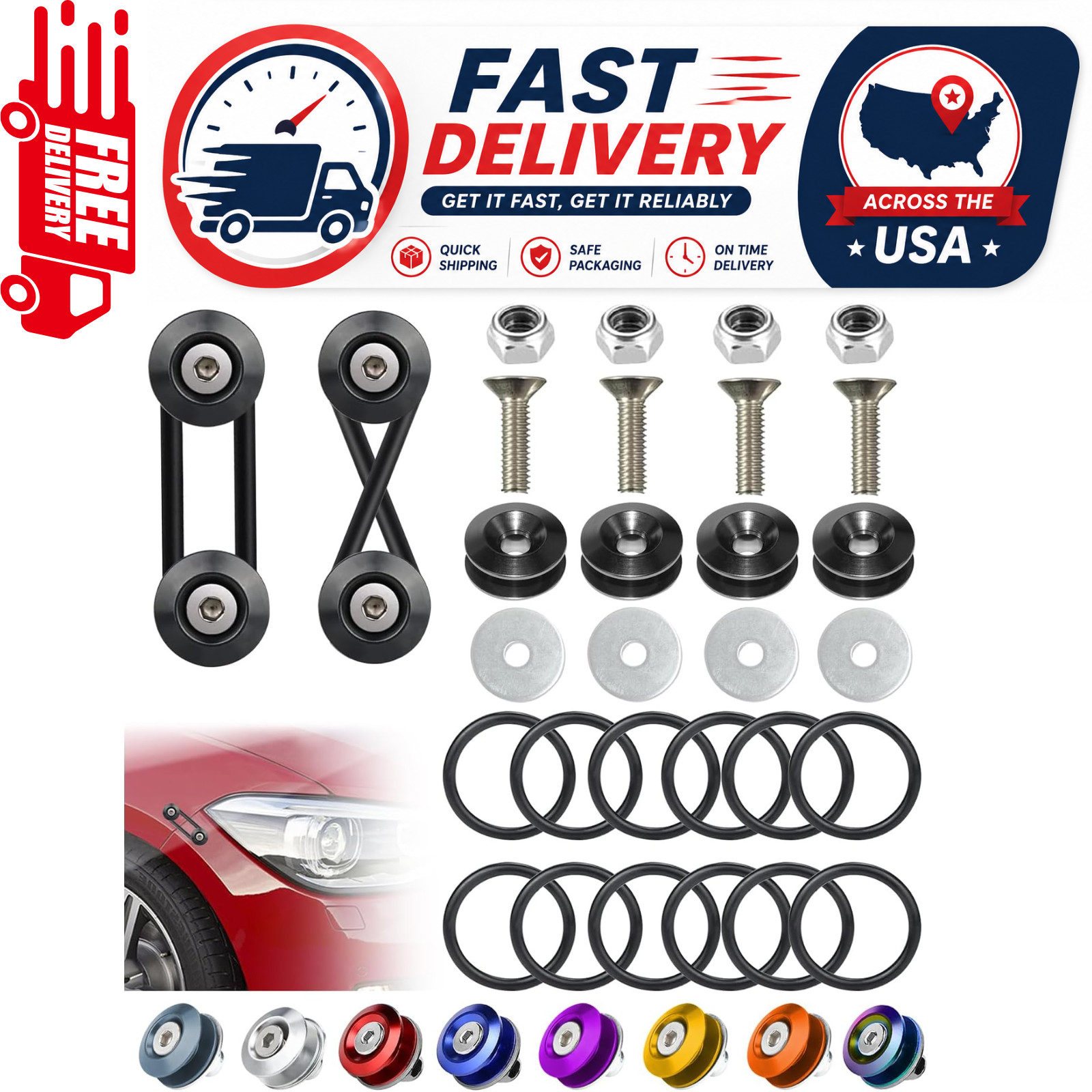 Universal Bumper Clips, Front Rear Bumper Quick Release Kit, Bumper Holders f...