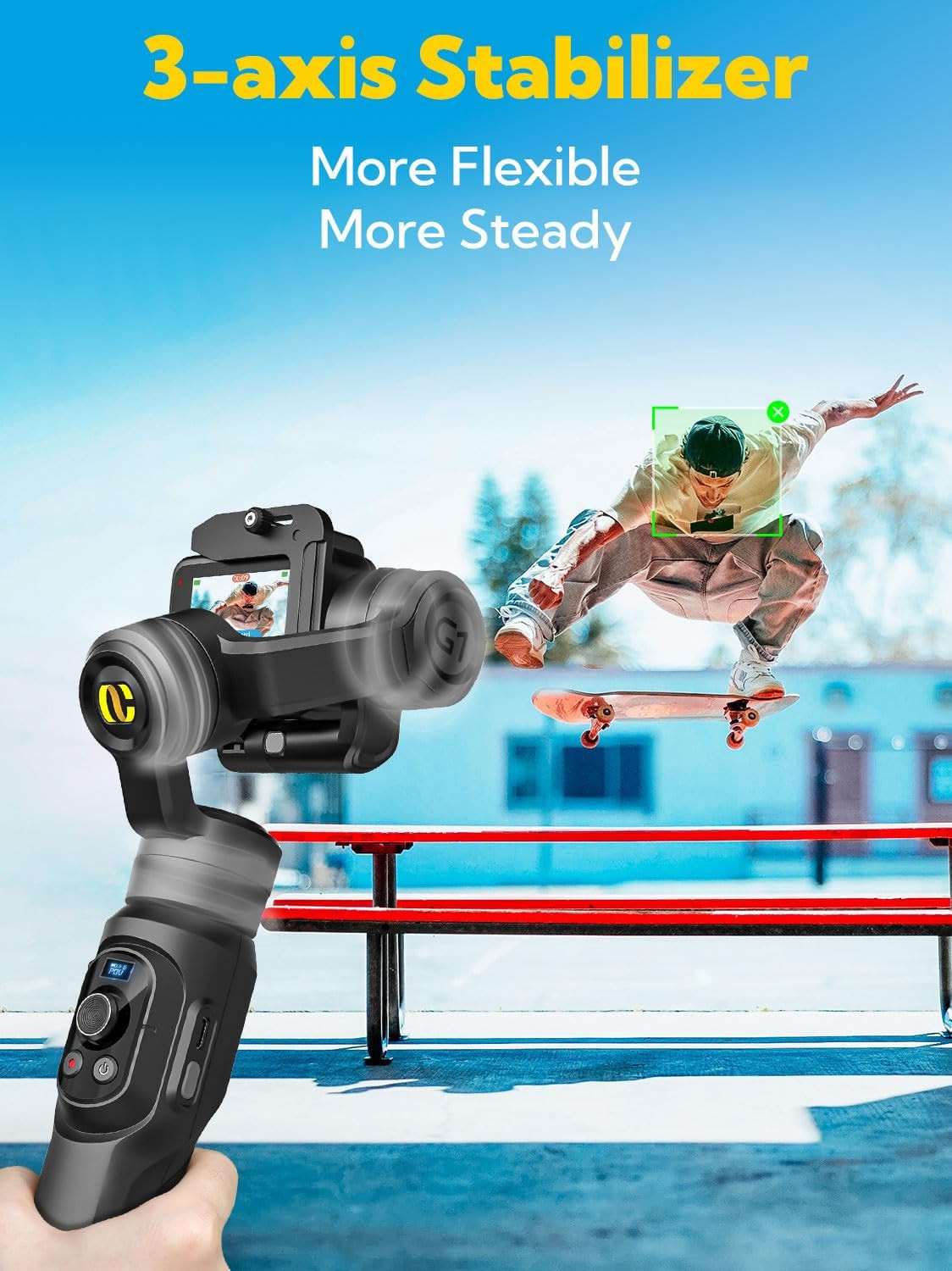 Gimbal Stabilizer for OSMO Action4 Sport Camera, 3-Axis Handheld Stabilizer for