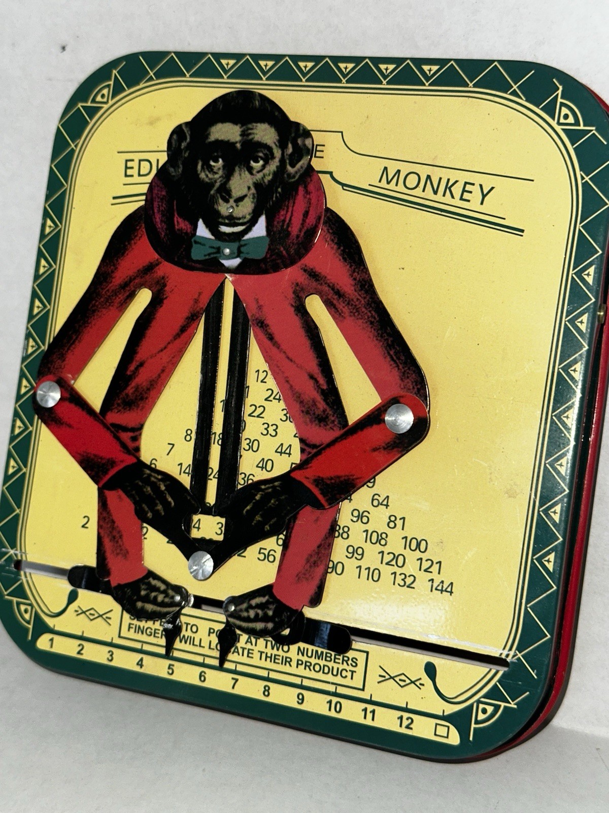 The Educated Monkey Tin Toy Math Calculator Calculating Teaching Vintage