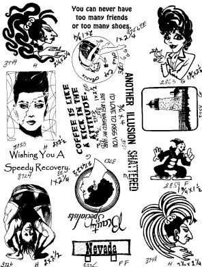 Unmounted Rubber Stamp Plate, Unmounted/Uncut Pink Rubber Stamps
