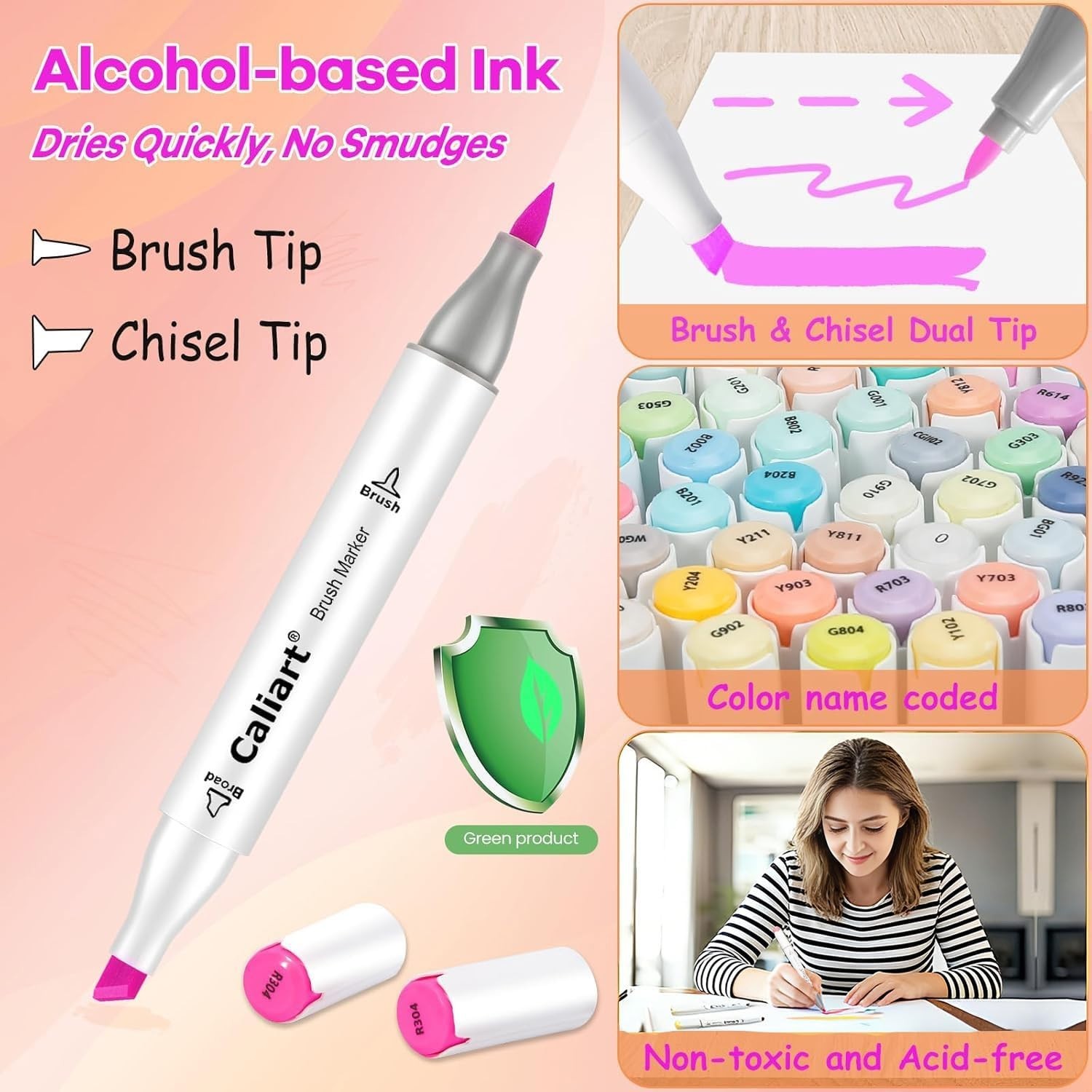 51 Multicolor Brush & Chisel Dual-Tip Markers - Perfect for Art Enthusiasts