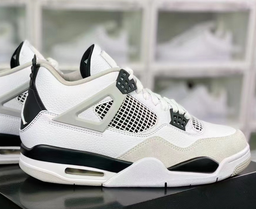 Jordan 4 Military Black Men's Retro Mid Top Basketball Shoes