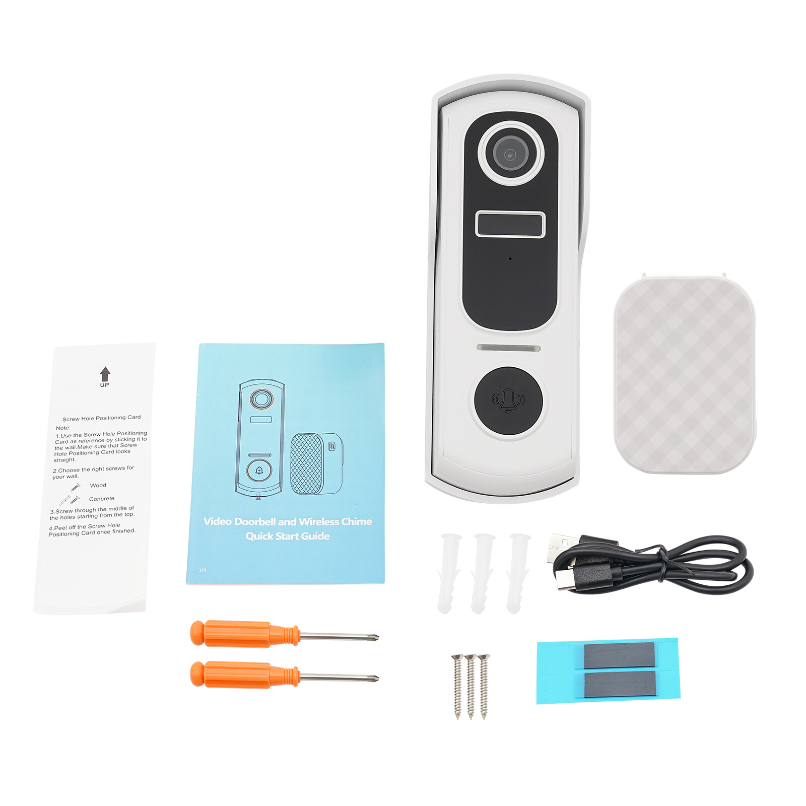 Wireless Doorbell Camera with Chime 2KFHD WiFi Video Doorbell Camera