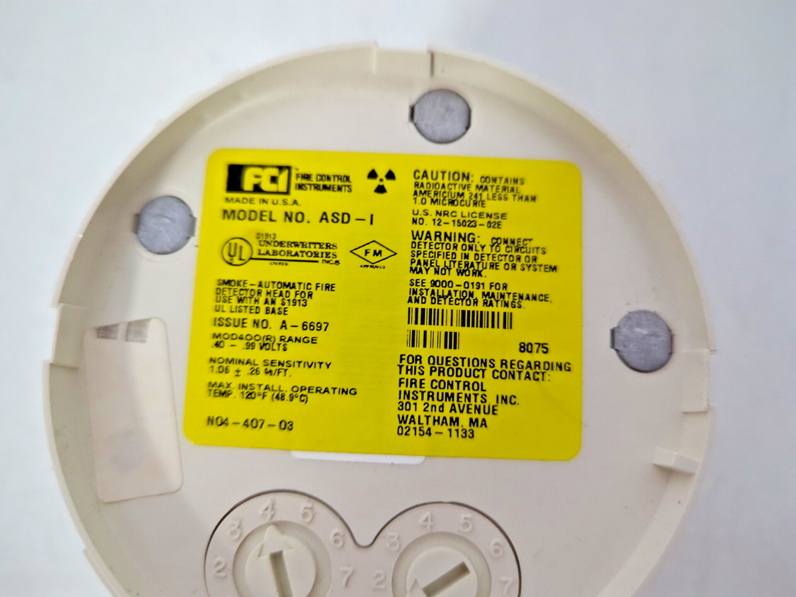 SMOKE DETECTOR ASD-I