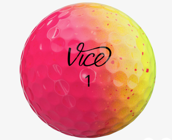 Vice Pro NEON SUNSET Limited Edition Golf Balls - Red Yellow Drip Shade