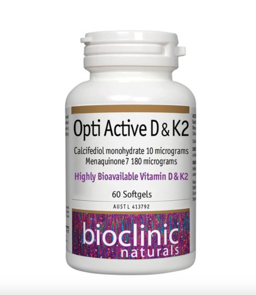 Bioclinic Naturals Opti Active D & K2 60 Caps RRP $54.95