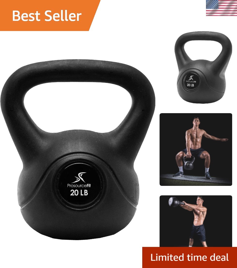 Portable 20 lb Vinyl Kettlebell with Extra-Large Handle for Ergonomic Grip