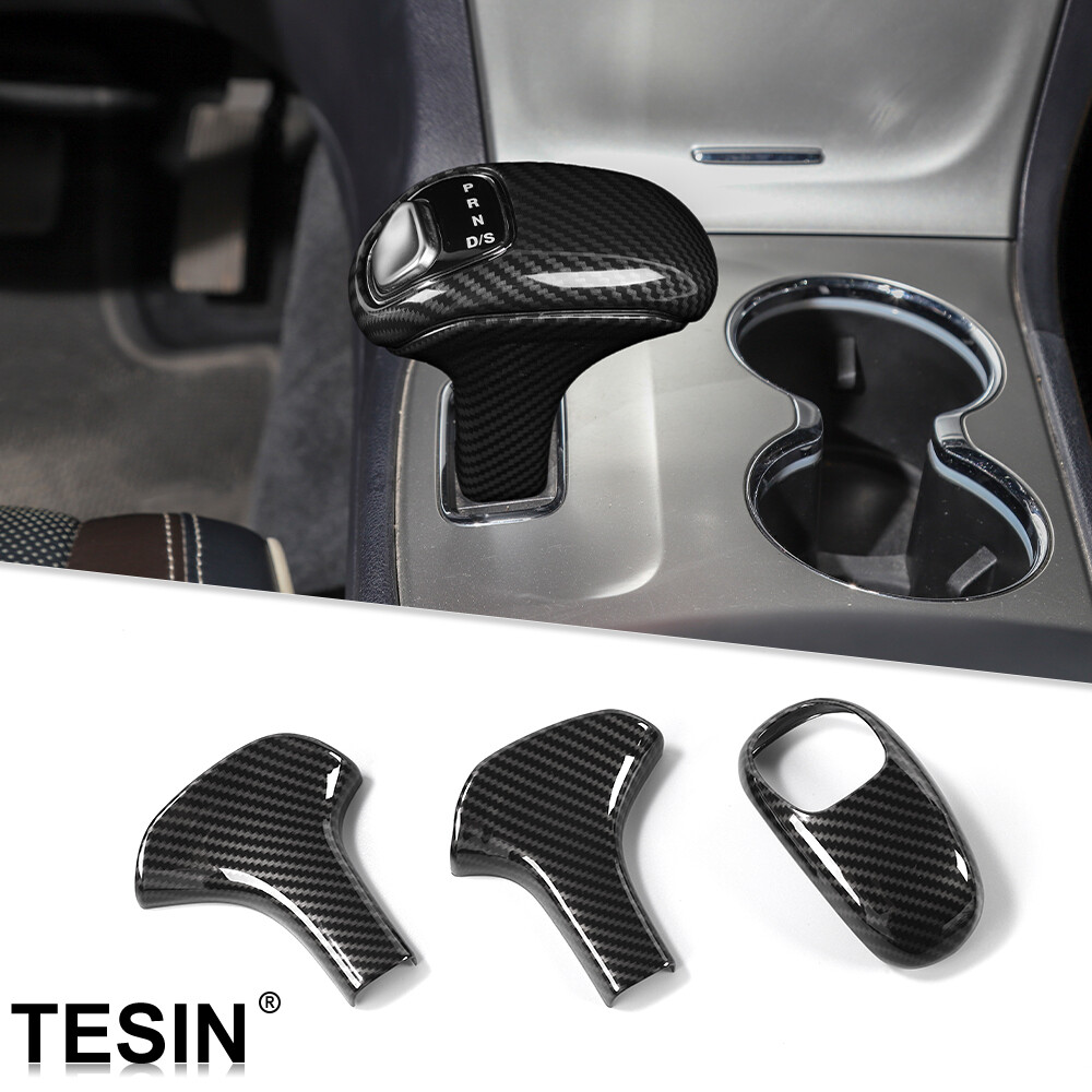 Gear Shift Head Knob Cover Trim Carbon Fiber For Jeep Grand Cherokee 2014 2015