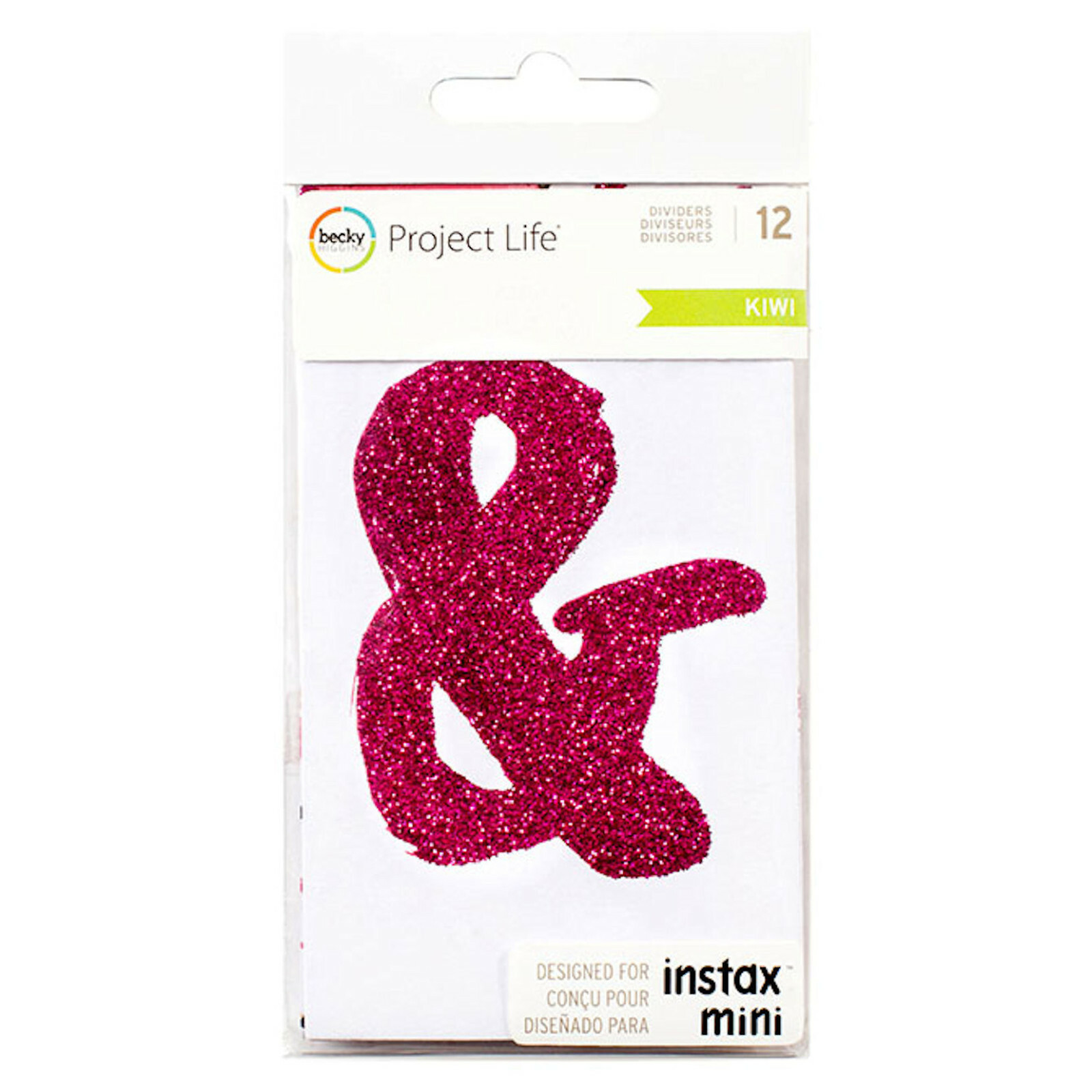 Project Life KIWI INSTAX MINI (12) DIVIDERS scrapbooking 380658 PINK GLITTER