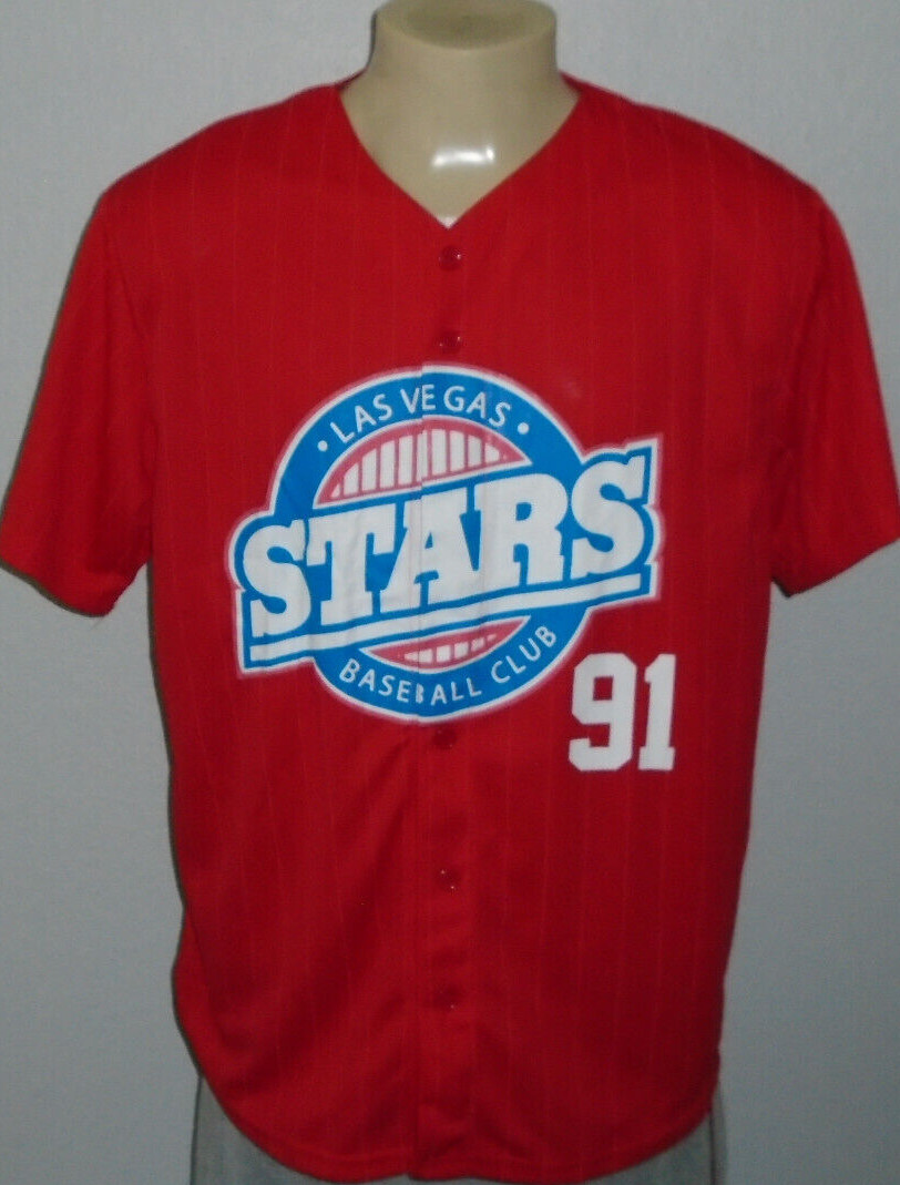 Las Vegas Stars Baseball Club #91 Red Minor League Promo Baseball Jersey Men XL