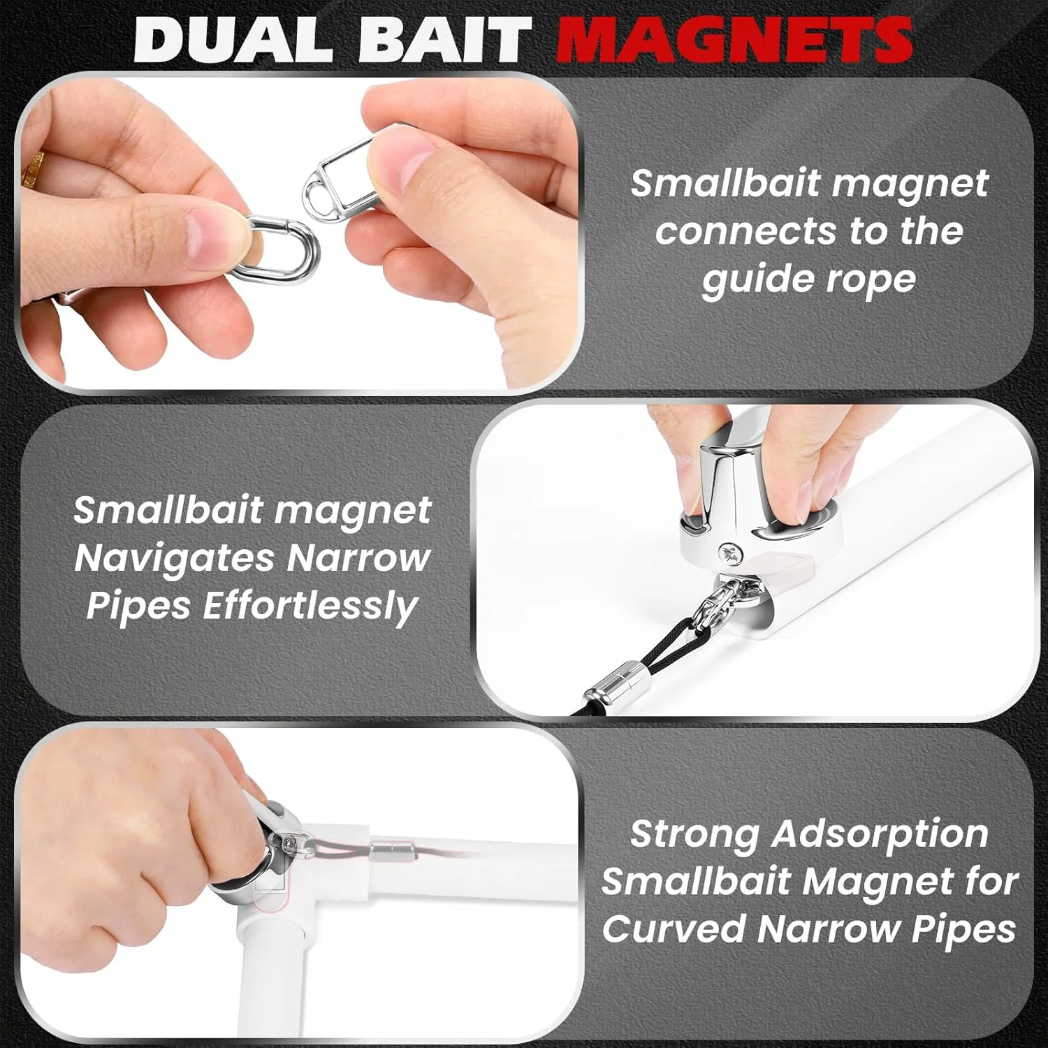 Wire Fishing Tools, Fish Tape Wire Puller Kit, Magnetic Cable Puller,Pulls Elect