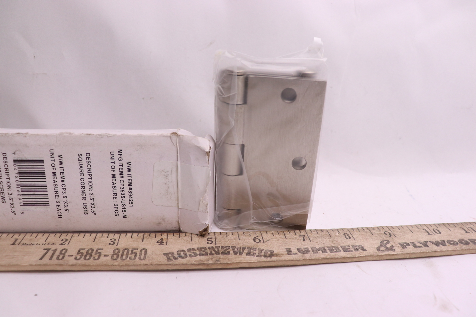 (2-Pk) Imperial Hardware Plain Bearing Square Corner Mortise Hinge CP3535-US15-M