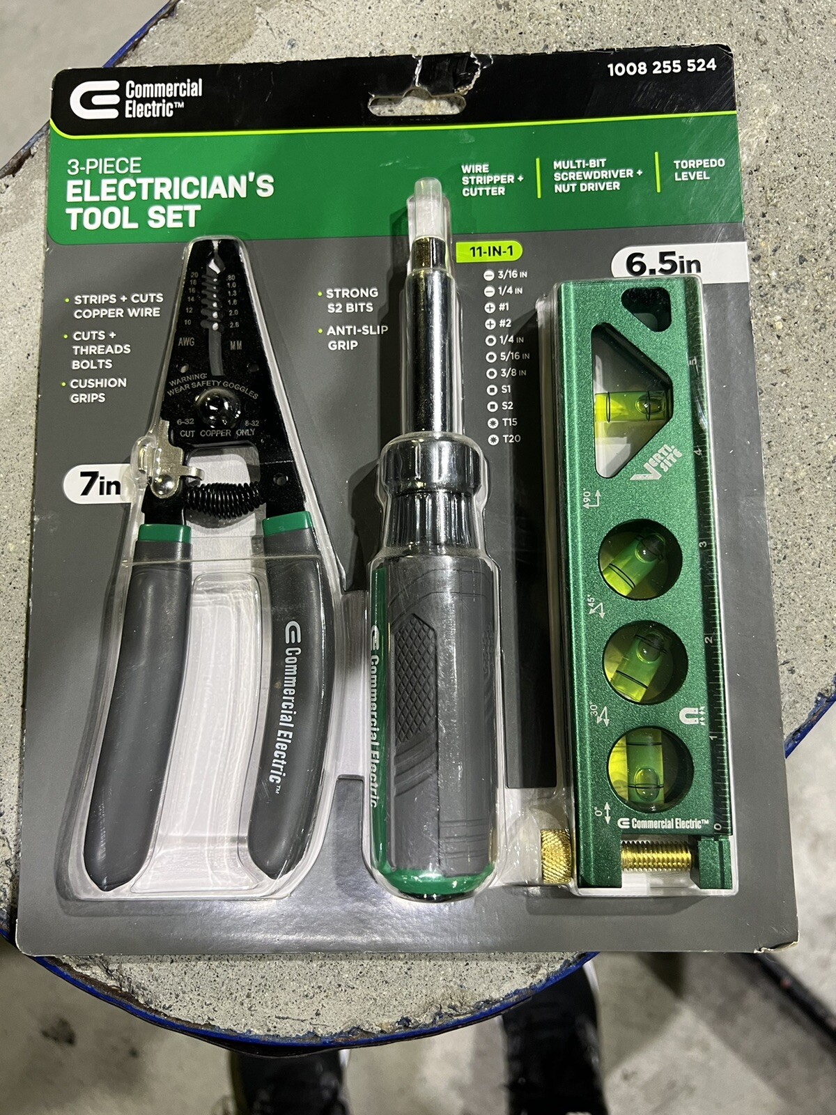 COMMERCIAL ELECTRIC 3 PIECE ELECTRIANS TOOL SET 1008255524 NEW