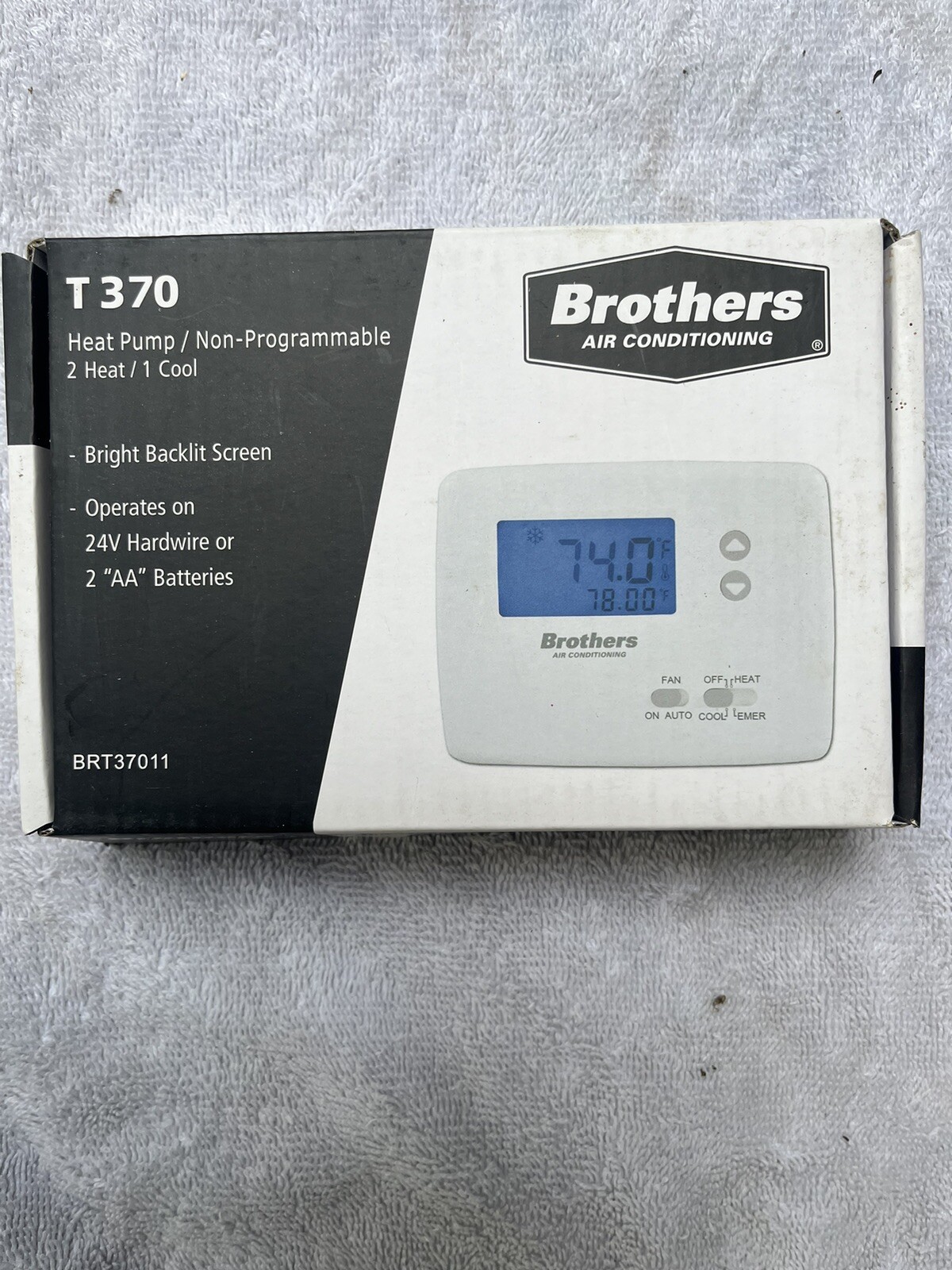 Brothers T370  Heat Pump Non Programmable 2 Heat 1 Cool Thermostat-Brand New