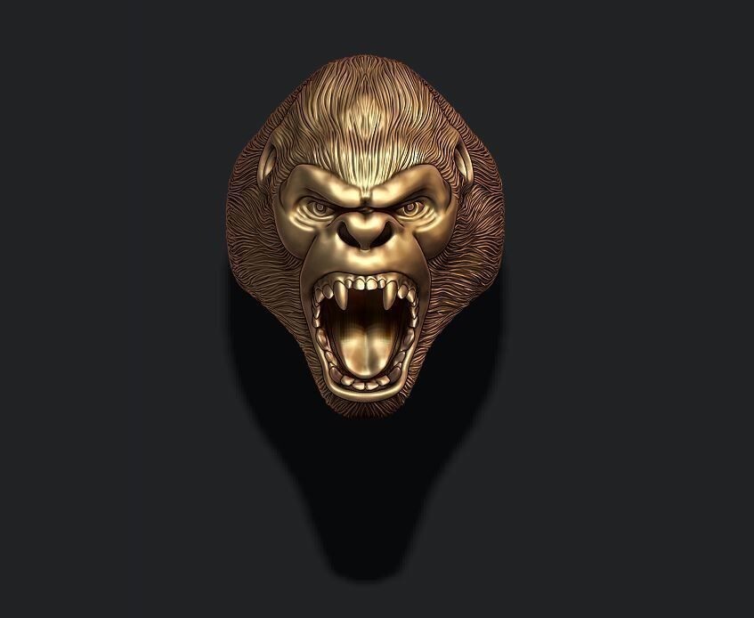 gorilla ring, gold gorilla ring, silver gorilla ring, gorilla ring Jewelry