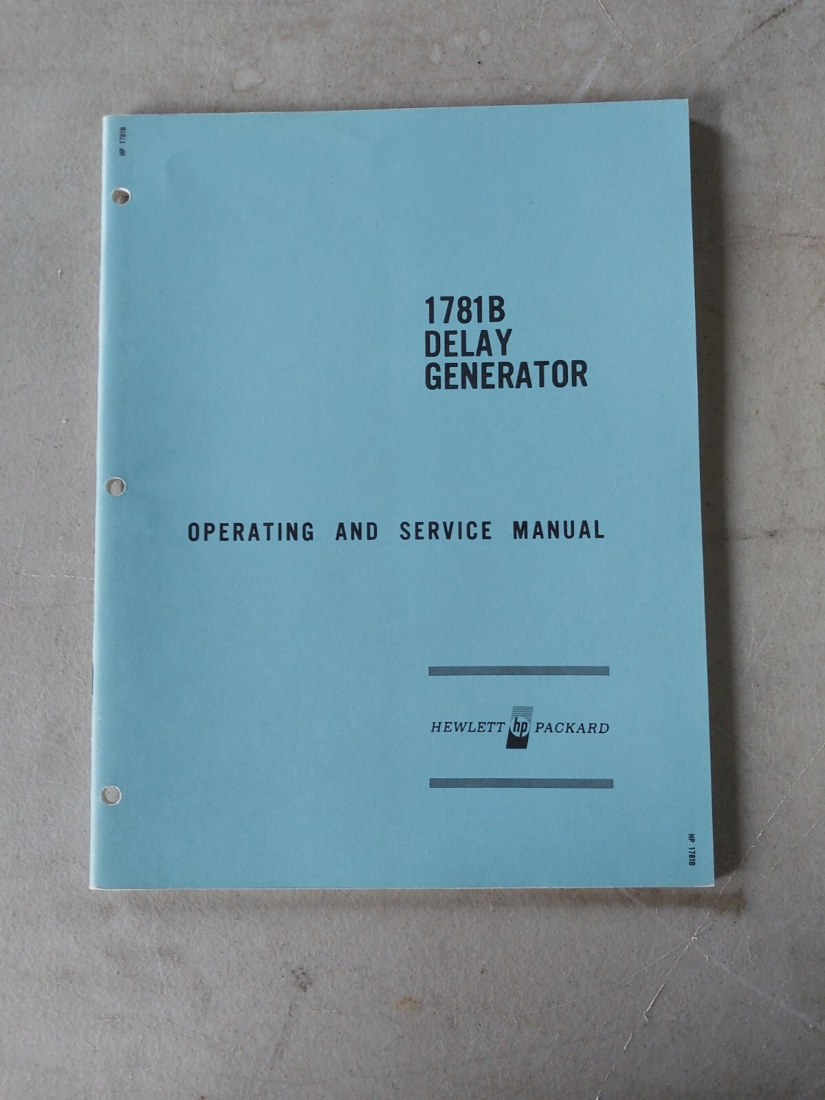 Original HP 1781B Delay Generator operating and service manual  D