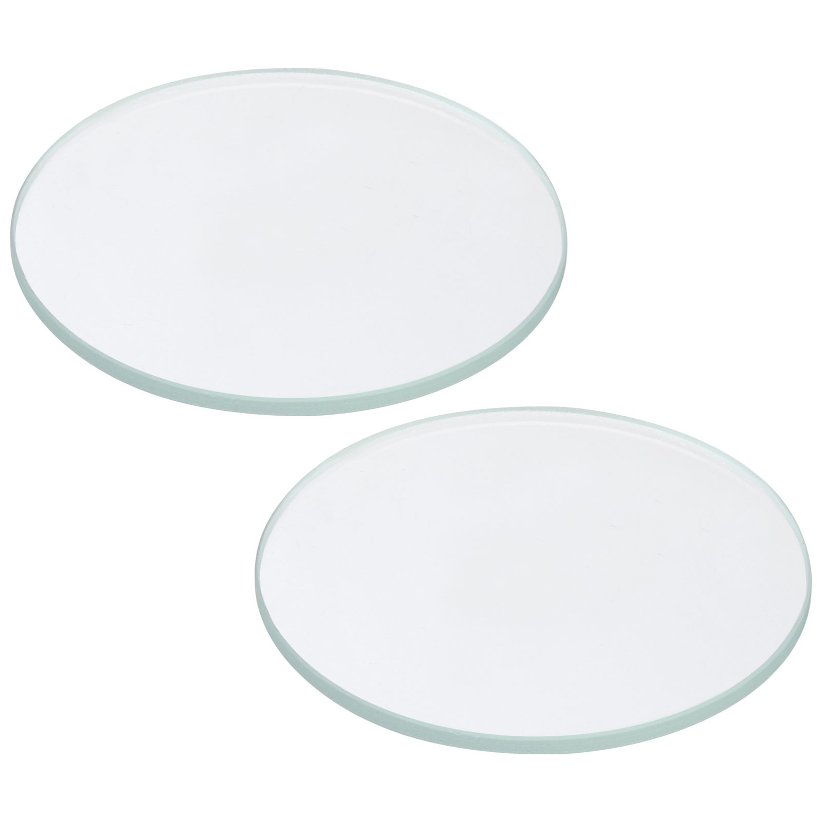 1.65x0.08" Dia Flashlight Glass Lens, 2 Pcs Polished Edge Glass Len, Transparent