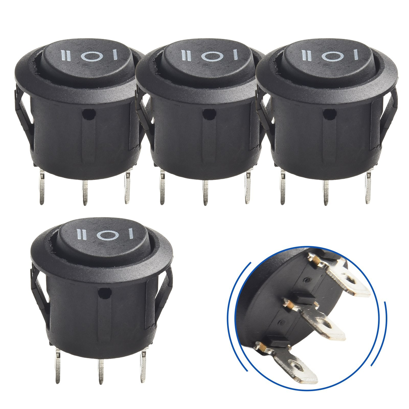 3 Pin Rocker Switch Easy Panel Mount Momentary Rocker Switch Convenient Package