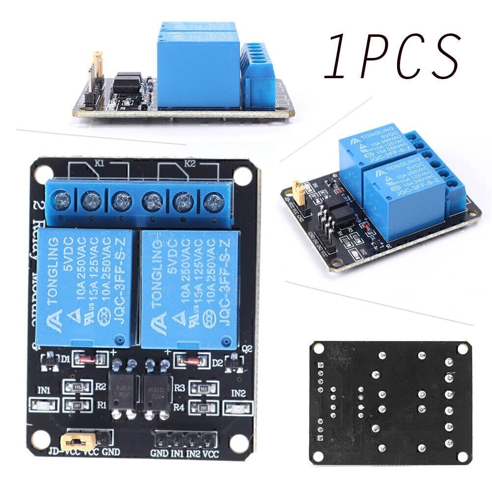 5V Dual Channel Relay Module with Optocoupler for PIC AVR DSP ARM