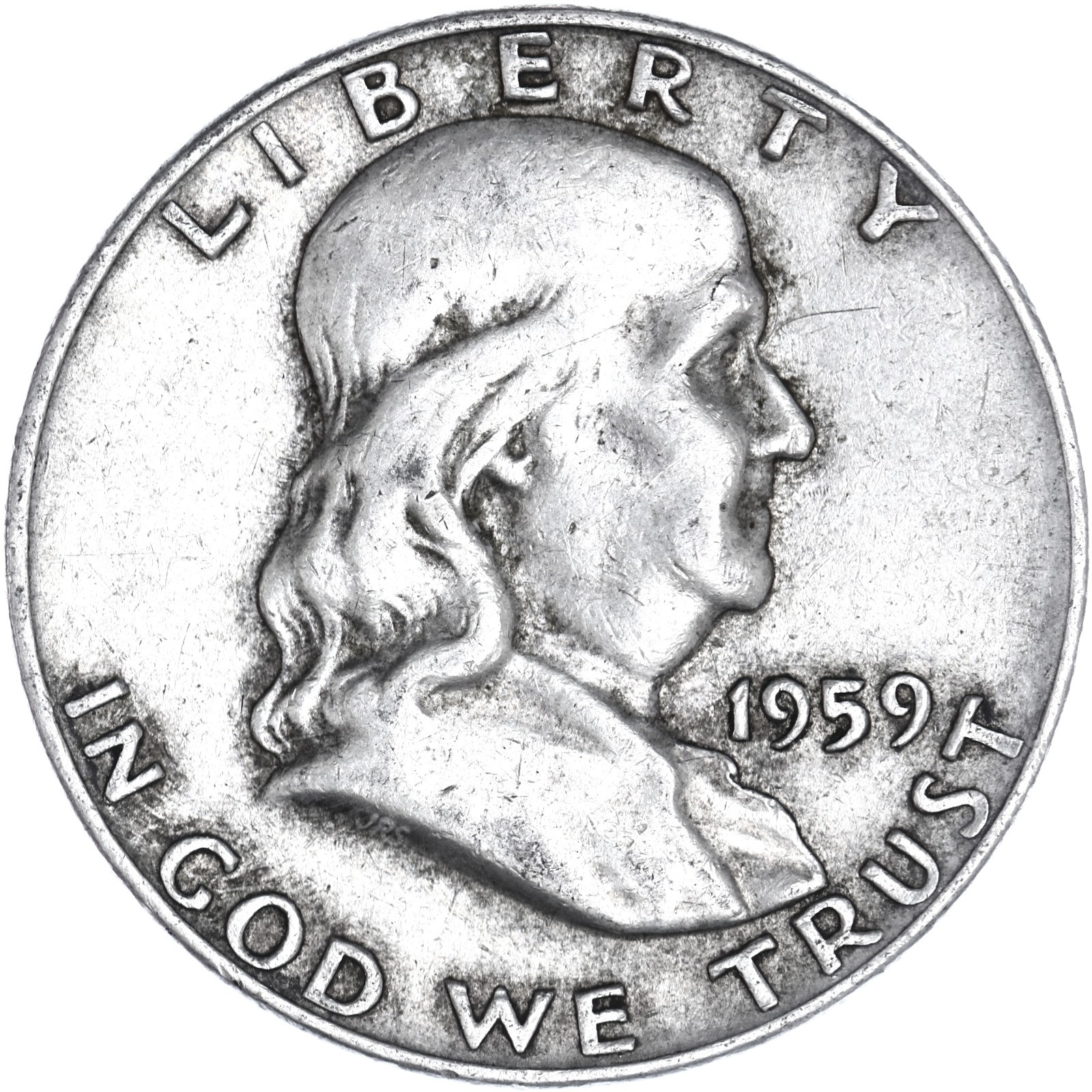 1959 D Franklin Half Dollar Very Fine 90% Silver