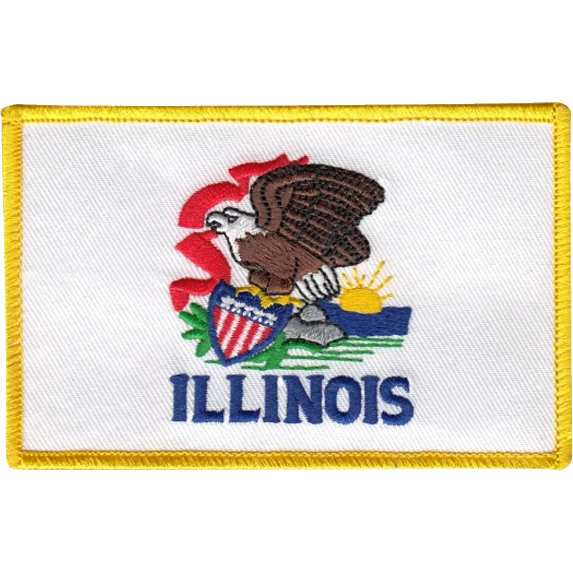 STATE OF ILLINOIS FLAG PATCH: Standard, Size 4" x 2.5"