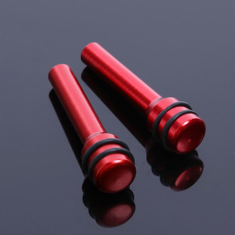 2pcs Red Aluminum Car Interior Accessories Door Lock Stick Knob Pull Pins Cover