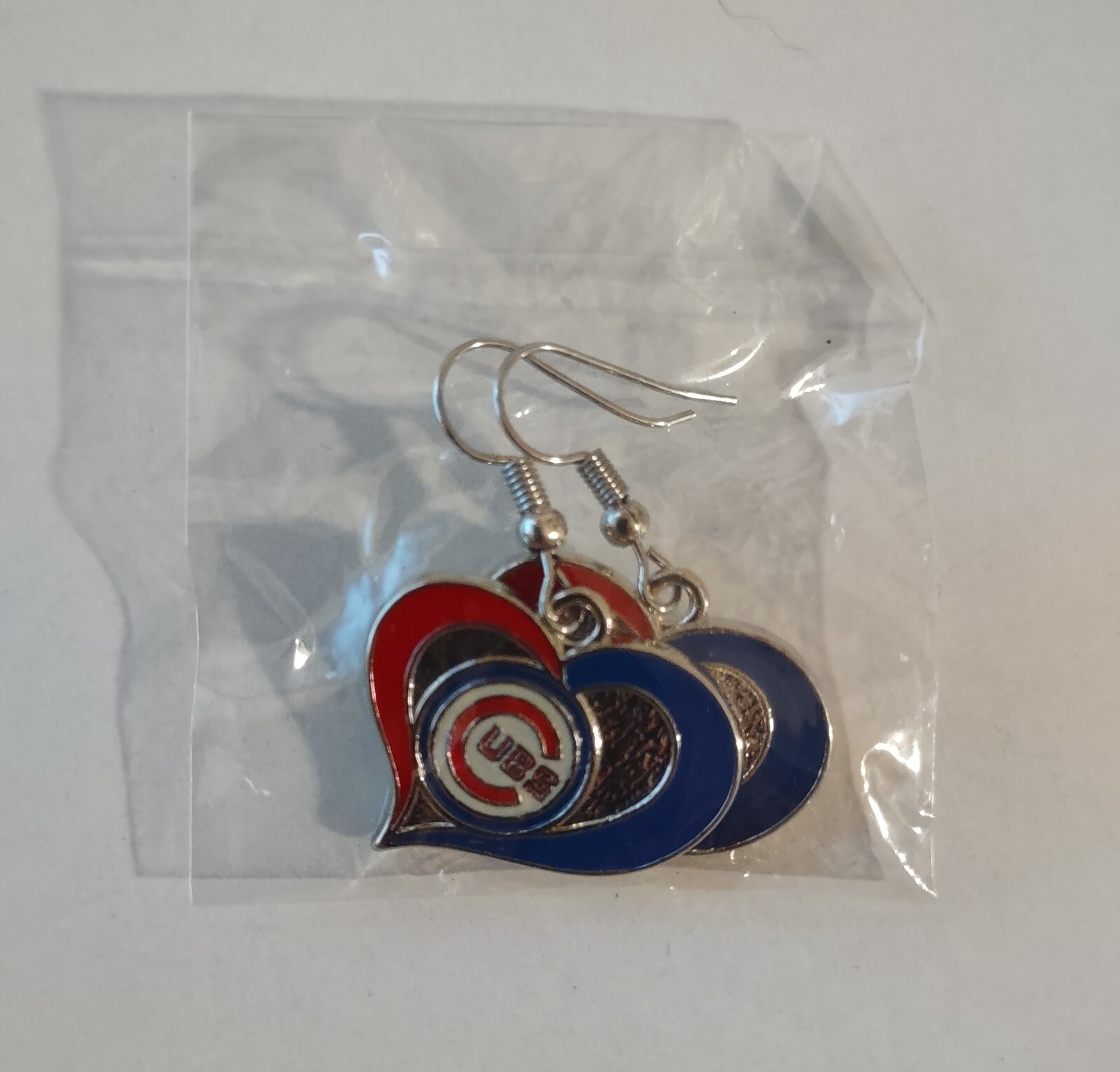 Chicago Cubs MLB Heart Dangle Earrings