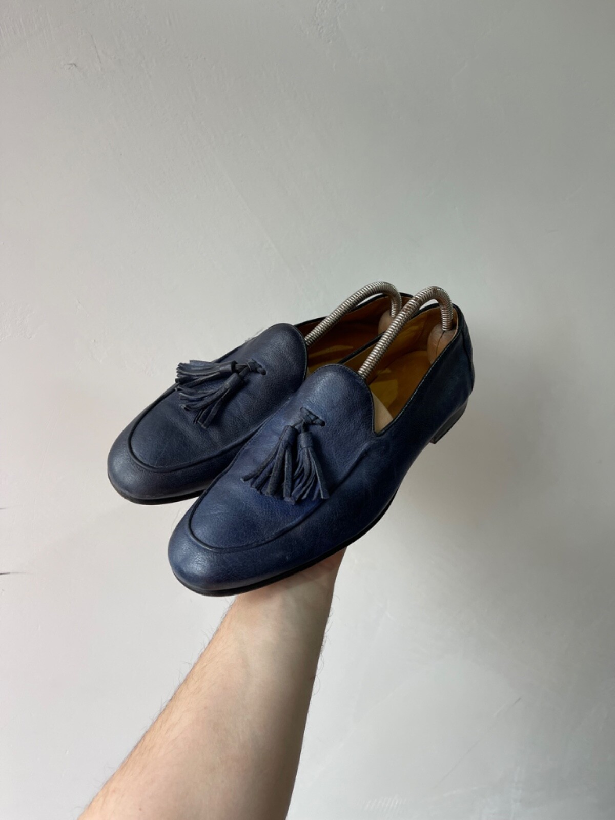 Doucal's Mens Dress Shoes Loafers blue Size 40 MADE IN ITALY