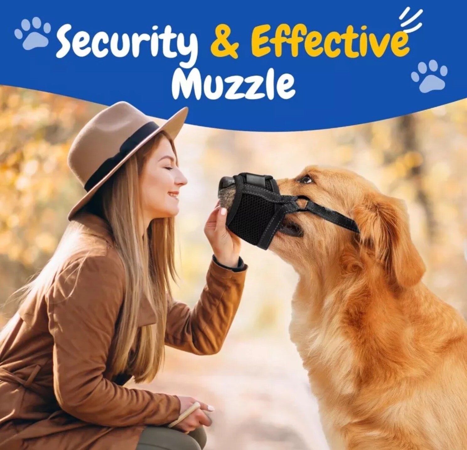 PawWares Dog Muzzle Soft Nylon Adjustable-Breathable-Drinkable | BLACK XX-LARGE