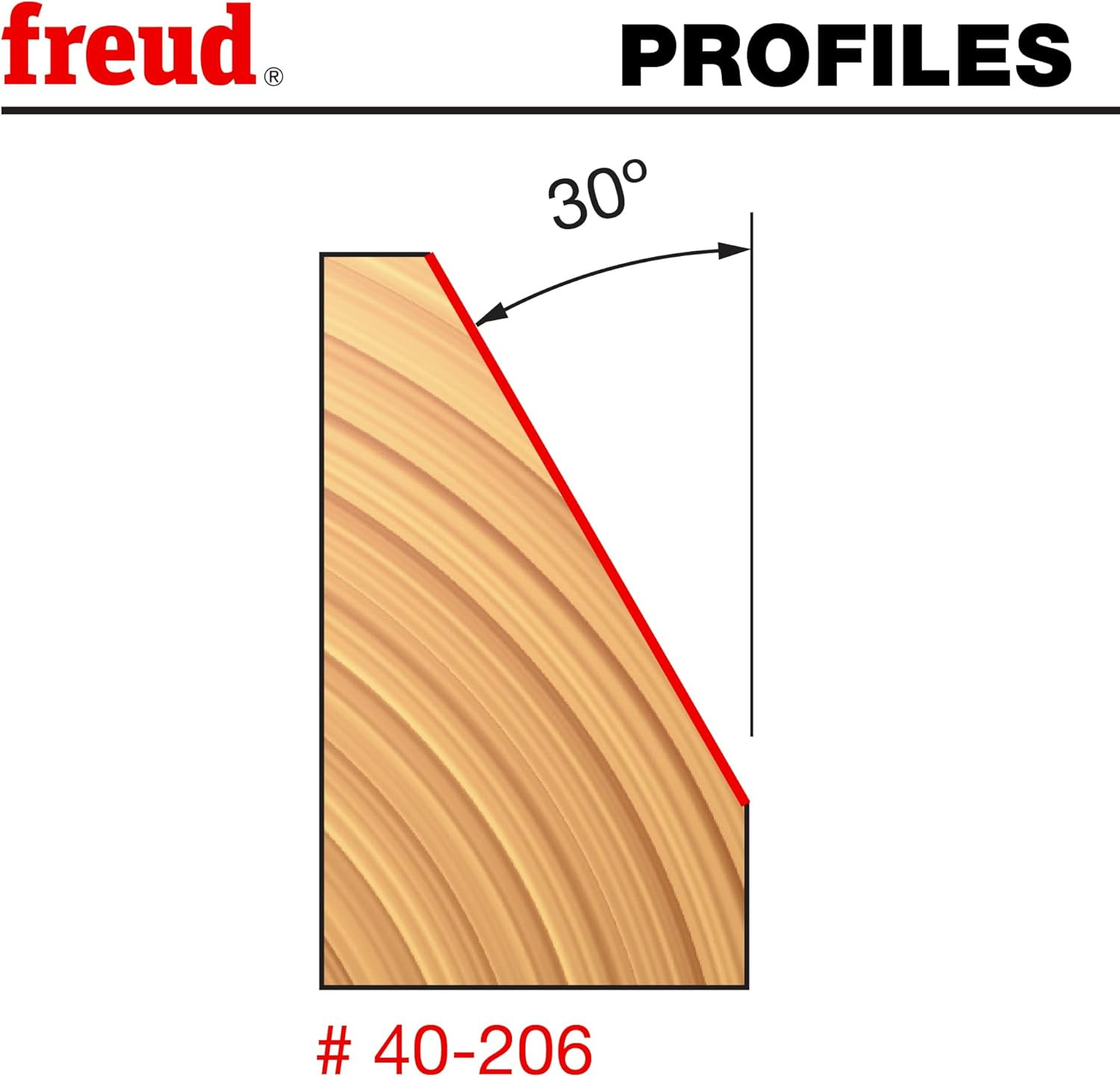 40-206: 1-11/32" (Dia.) Chamfer Bit with 1/2" Shank Red