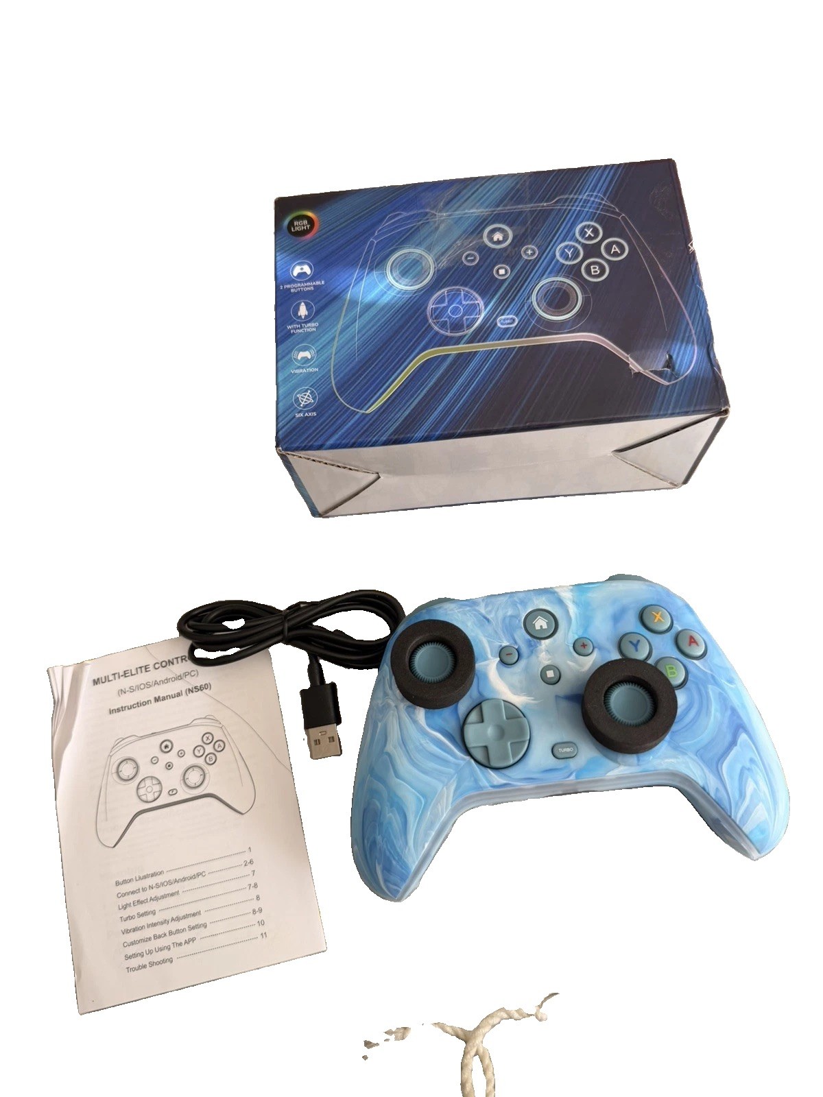 Wireless Pro Controller for Nintendo Switch PC iOS Android - NS60 Blue Nebula
