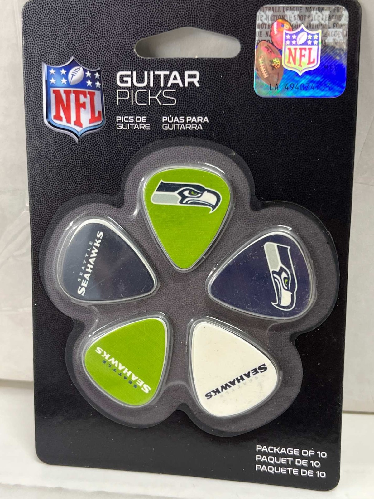 Seattle Seahawks NFL Guitar Picks Set of 10 Woodrow Official Licensed New Sealed