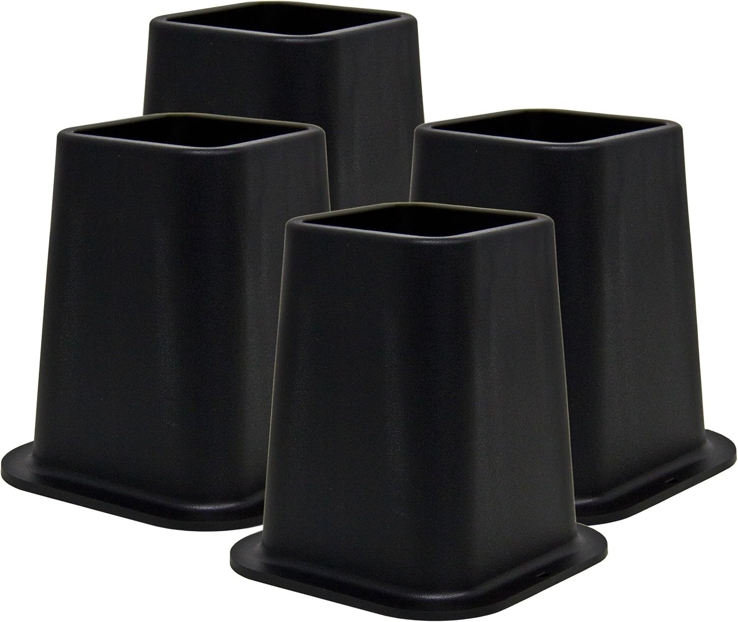 6-inch Bed Risers - Set of 4 Black Heavy Duty Stackable Furniture Risers