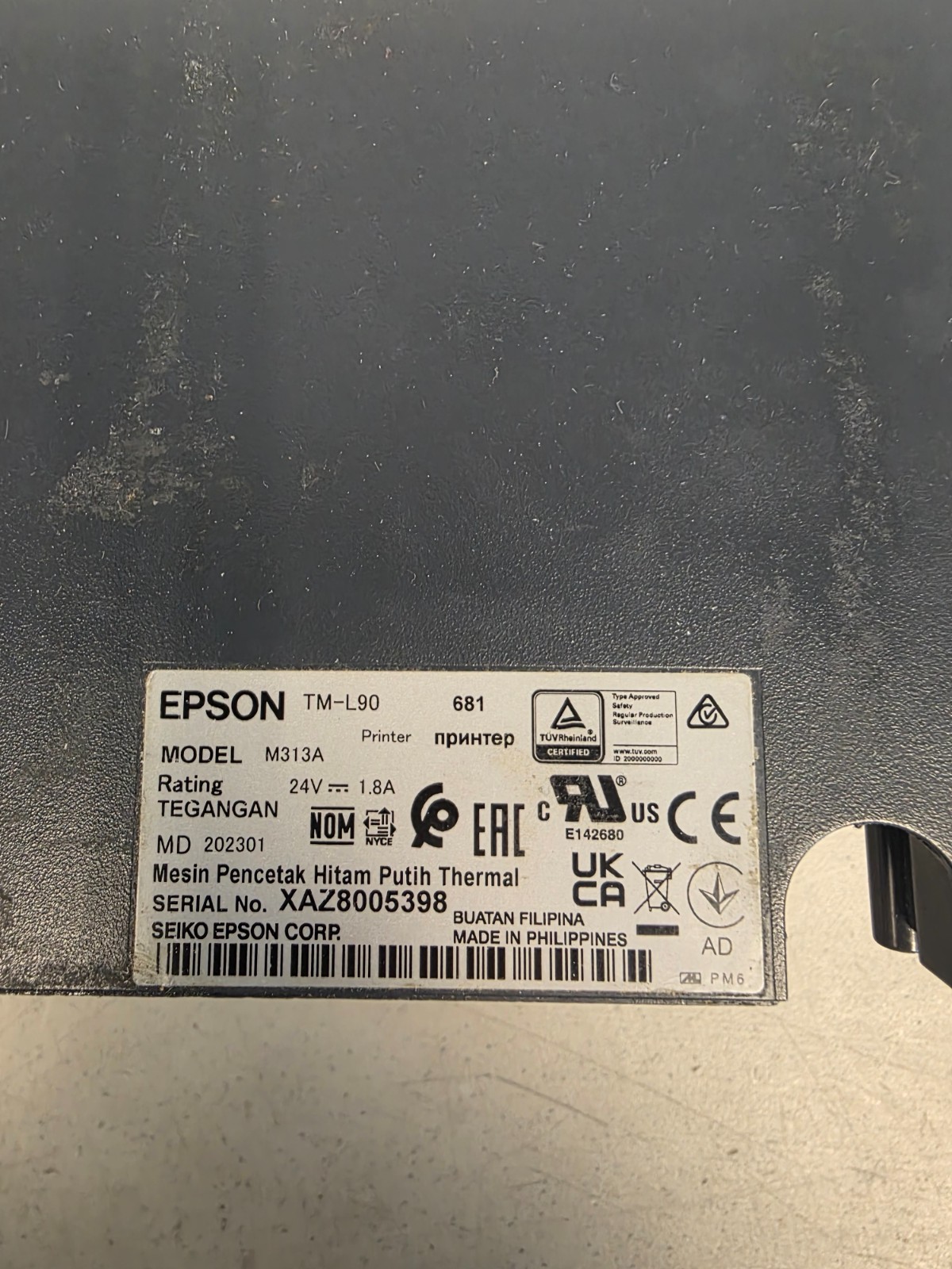 Epson TM-L90 POS Thermal Receipt Printer M313A (Printer Only) UNTESTED/AS IS #1