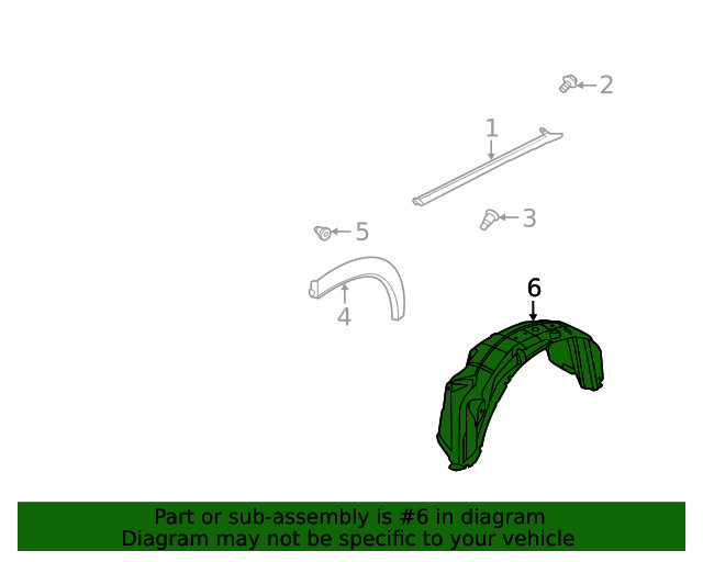 Genuine Nissan Quarter Panel Splash Shield 76749-6RP0A