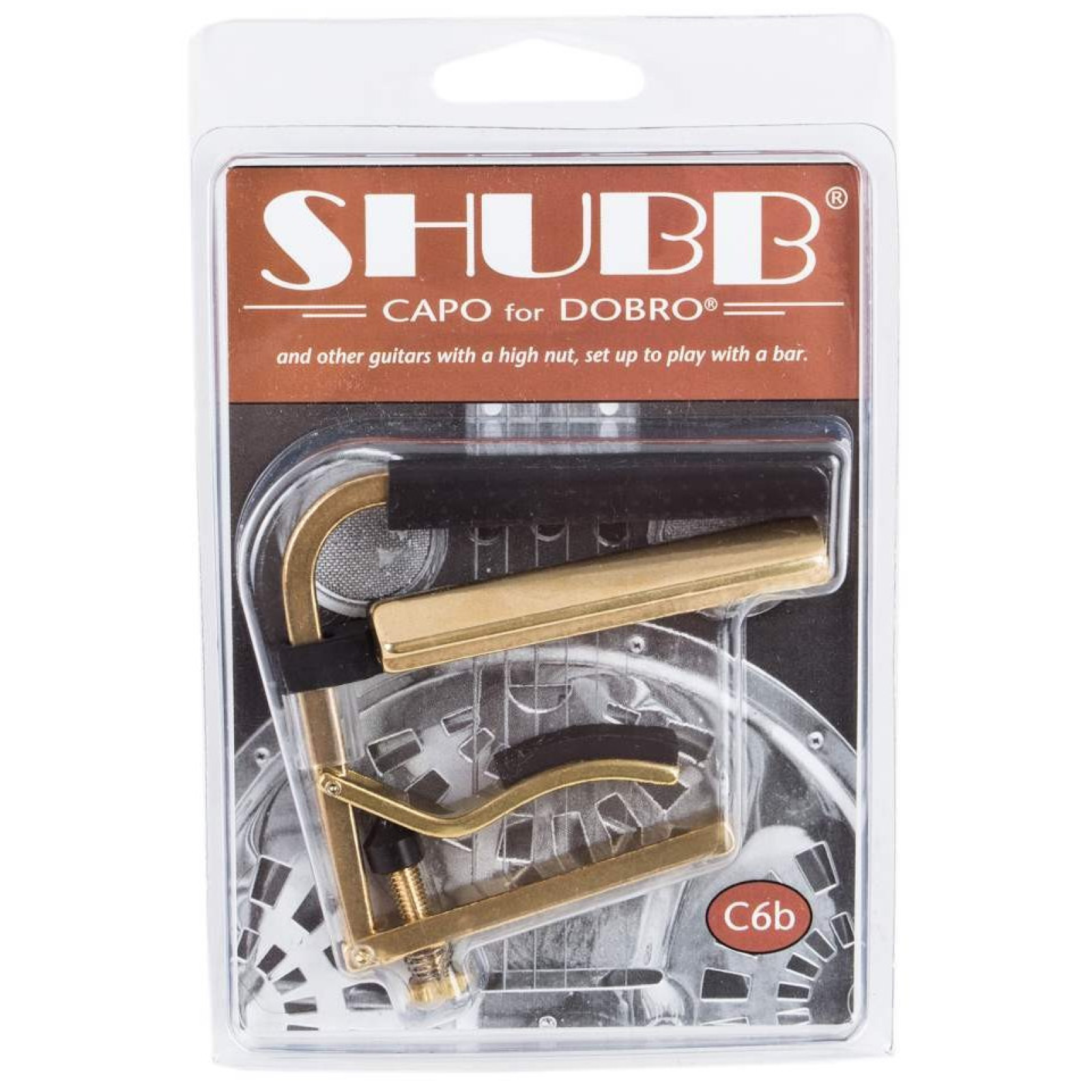 Shubb C6B Dobro Capo for Resophonic Guitars, Brass