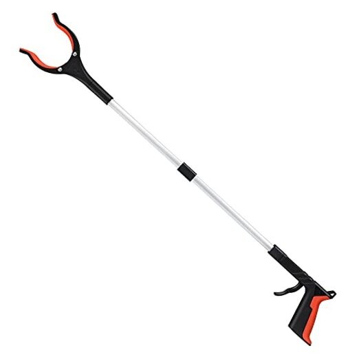 Upgrade Grabber Reacher Tool, 360° Rotating Head, Wide Jaw, 32" Orange