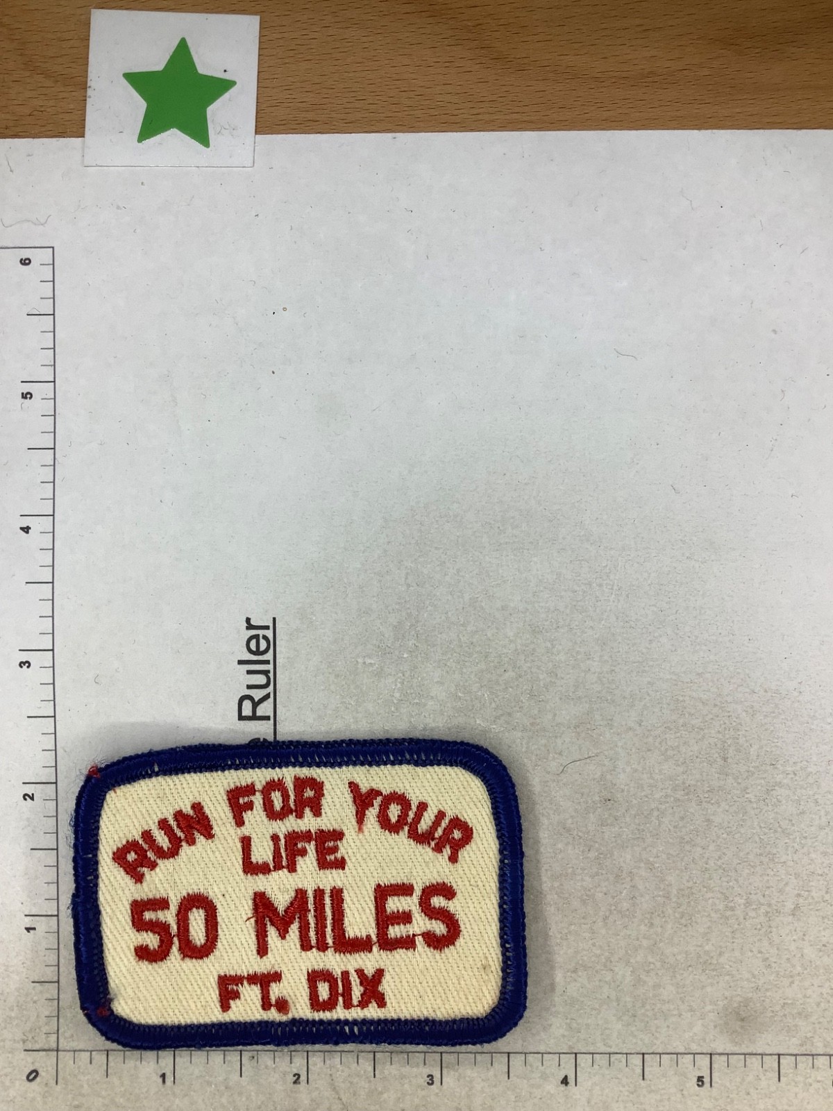 VINTAGE US ARMY FT DIX 50 MILE RUN FOR YOUR LIFE PATCH