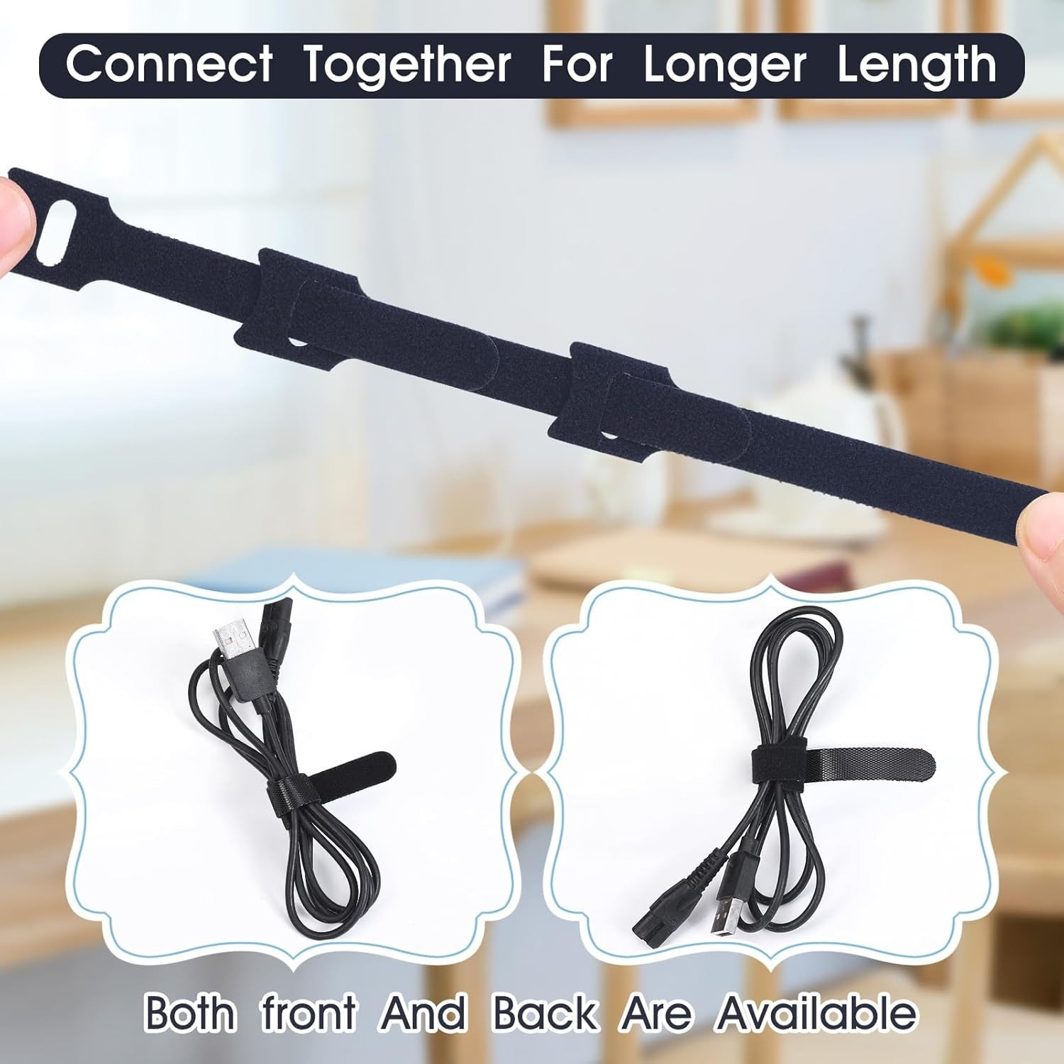 Versatile 200PCS Reusable Cable Ties: 4-10 Inch Adjustable Organization Solution