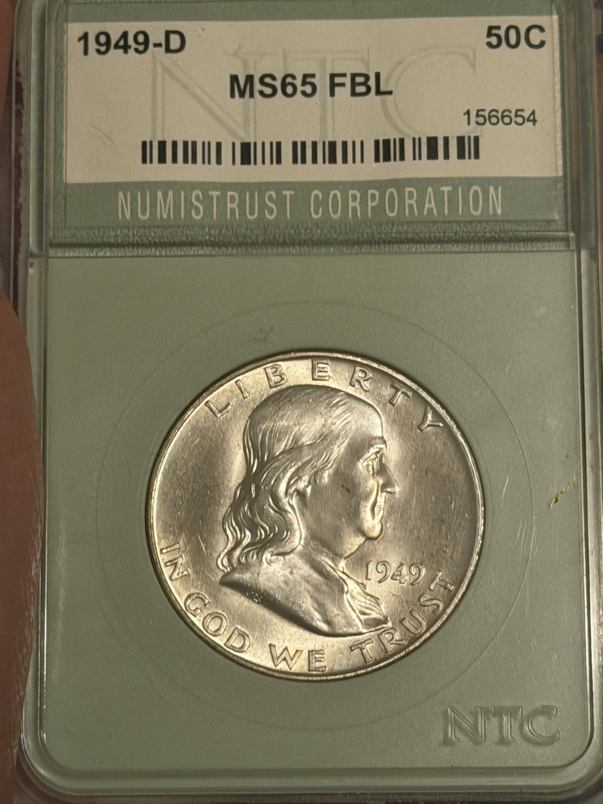 1949 D Franklin Half Dollar MS65 FBL